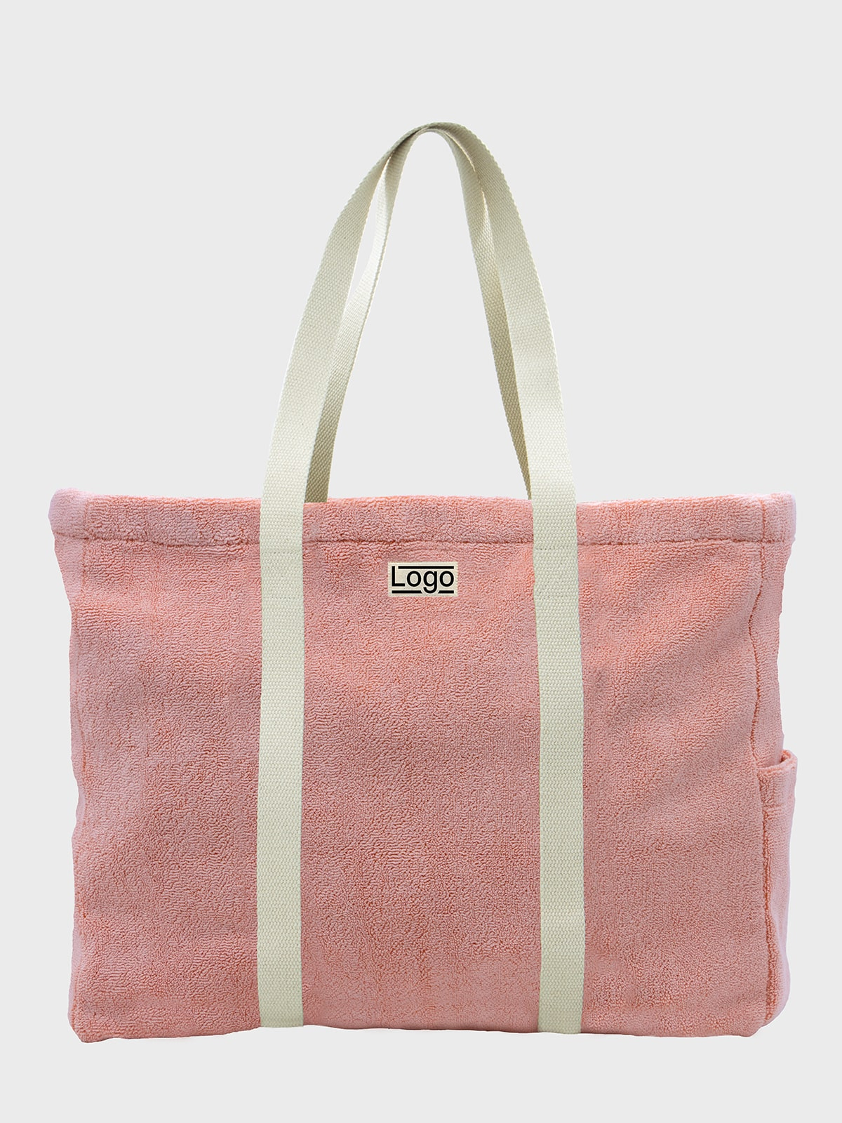 Sac de plage promotionnel personnalisable éponge Garance Rose corail